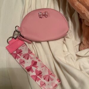 Pink Bow Keychain Pouch